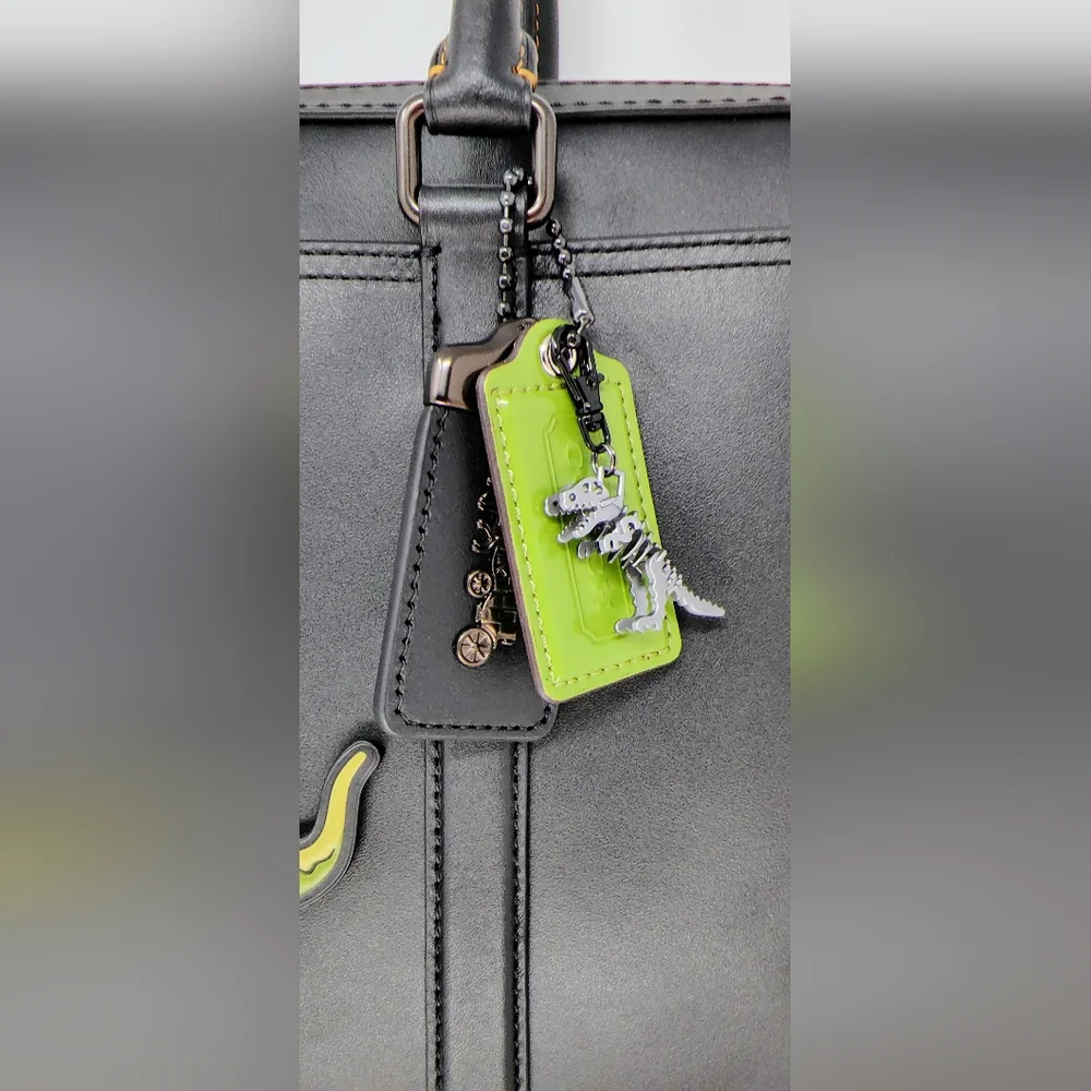 Upcycled Coach Metropolitan Slim Brief Black - NWT & One of a Kind! Rexy Charm🦖